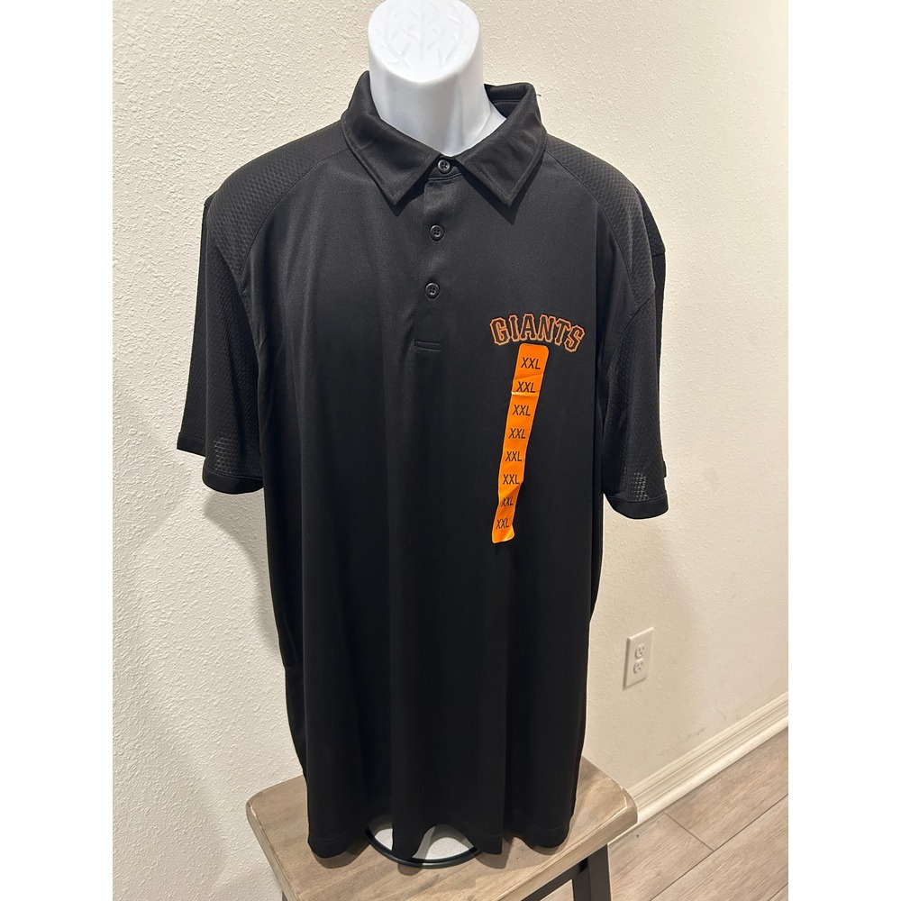 MLB San Francisco Giants Game Day Mens XXL Black Performance Polo Shirt New